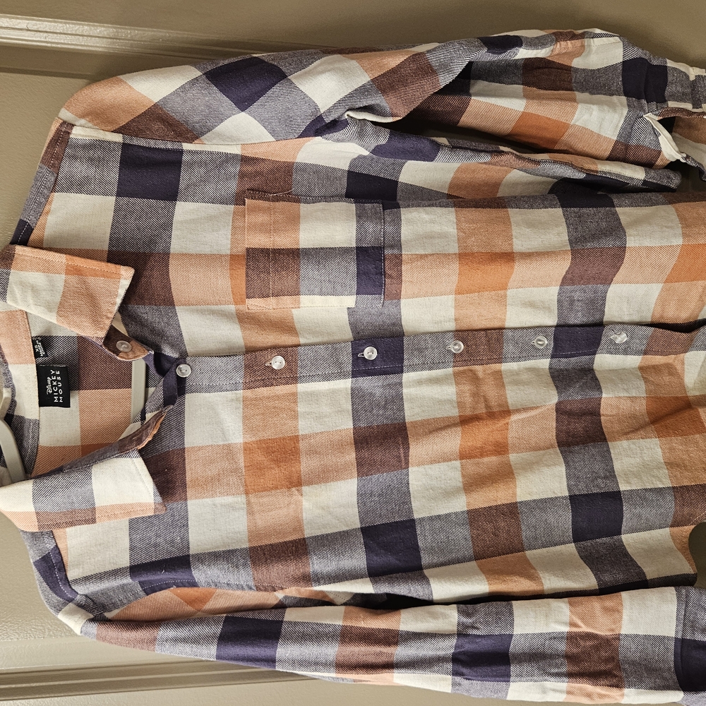 Jack & Jones Orange Blue Plaid Casual Shirt